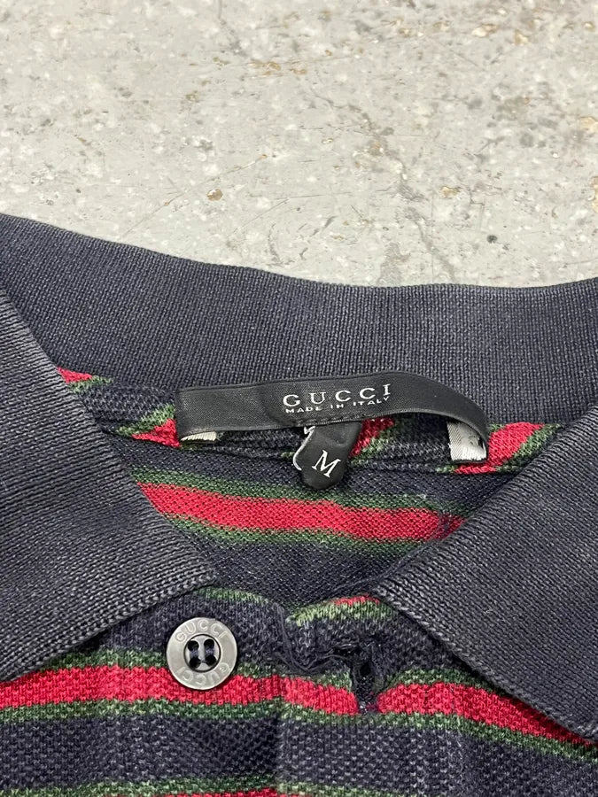 2000s Gucci Navy Red Striped Polo  uszWbcL 8
