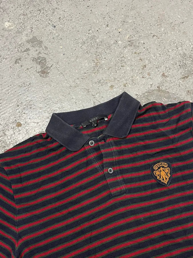 2000s Gucci Navy Red Striped Polo  uszWbcL 4