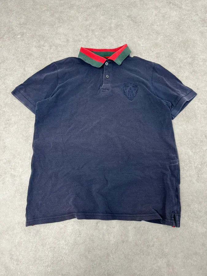 Gucci Navy Signature Polo Shirt IfJwNhc 0