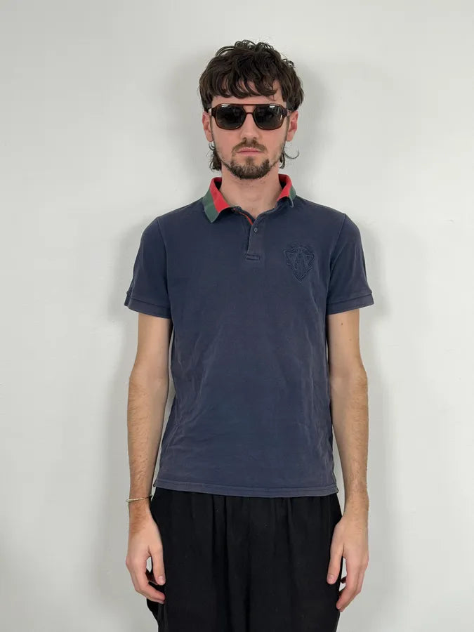 Gucci Navy Signature Polo Shirt IfJwNhc 1