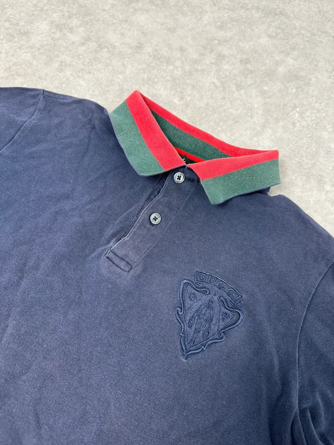 Gucci Navy Signature Polo Shirt IfJwNhc 4