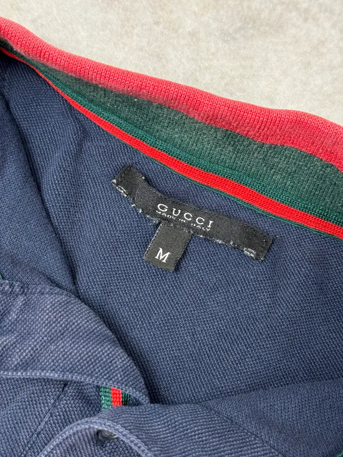 Gucci Navy Signature Polo Shirt IfJwNhc 8
