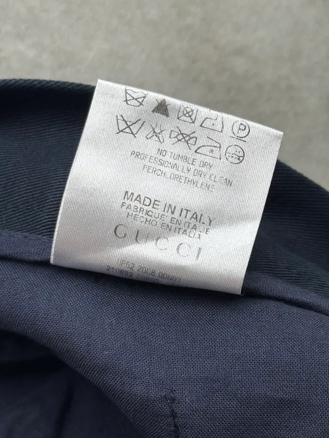 SS2009 Gucci Navy Silver Medal Chinos Pants by Frida Giannini SBESbxh 14