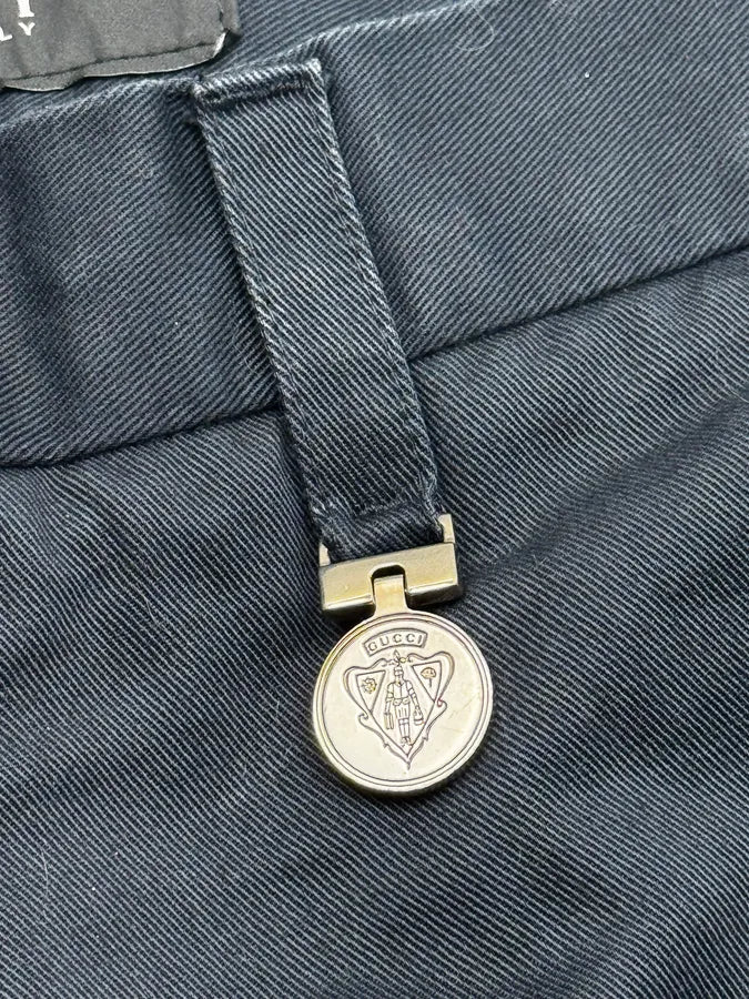 SS2009 Gucci Navy Silver Medal Chinos Pants by Frida Giannini SBESbxh 8
