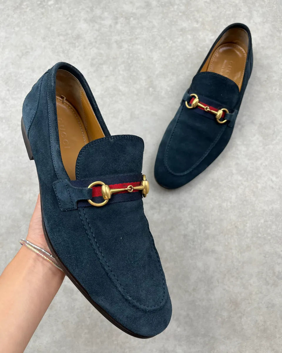 Gucci Navy Suede Horsebit Loafer Shoes – Dolce Vita Hub