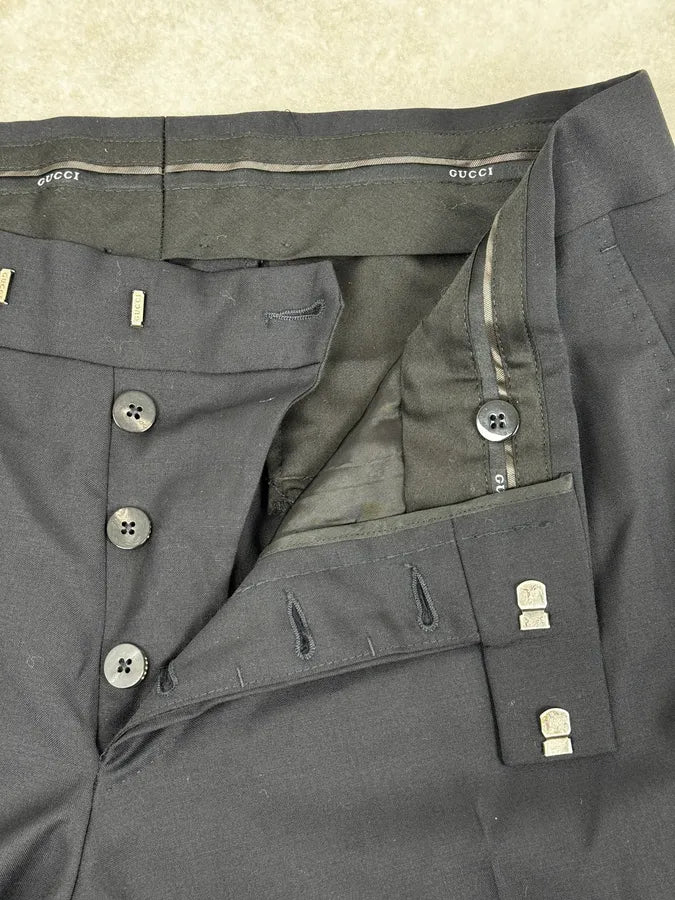 2000s Gucci Navy Minimalist Tailored Pants vxQaZCg 9