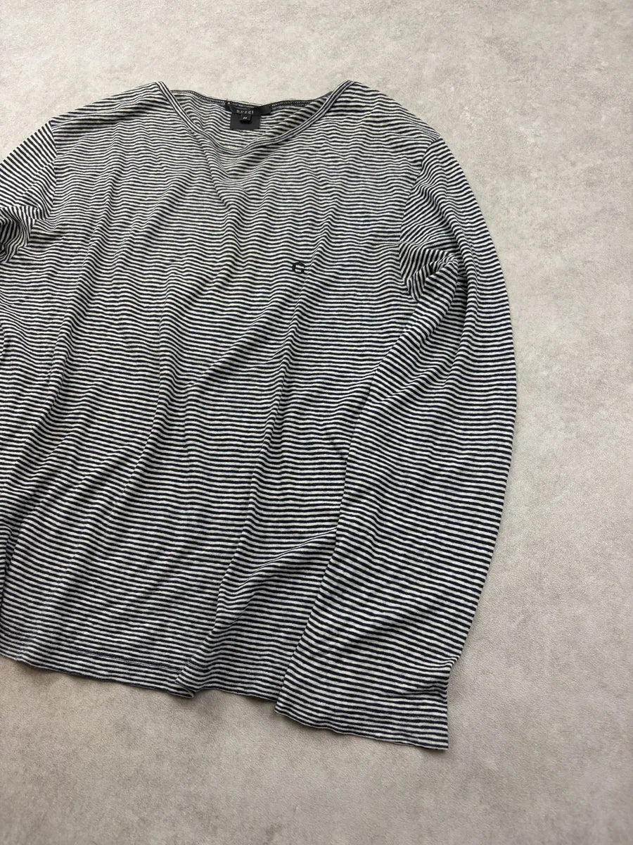 Gucci Navy White Striped Cotton Longsleeve JIBDelr 3
