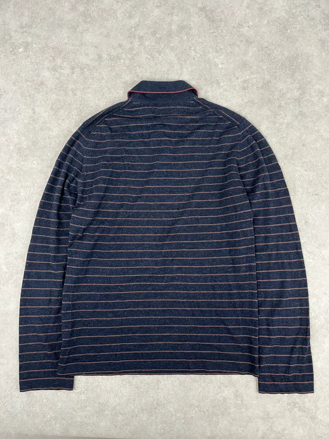 AW2007 Gucci Navy Striped Longsleeve Polo kuLHpwm 5