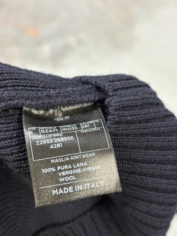 Gucci Navy Wool Striped Sleeve Polo Sweater YuCwwhm 7