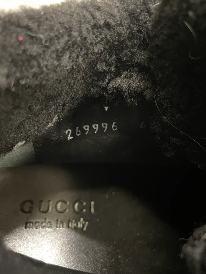 Gucci Nebraska Black Suede Fur Leather Boots (38.5eu/us6) 8