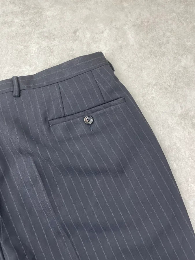 2000s Gucci Navy Wool Pinstriped Tailored Pants by Tom Ford iZWpotu 9