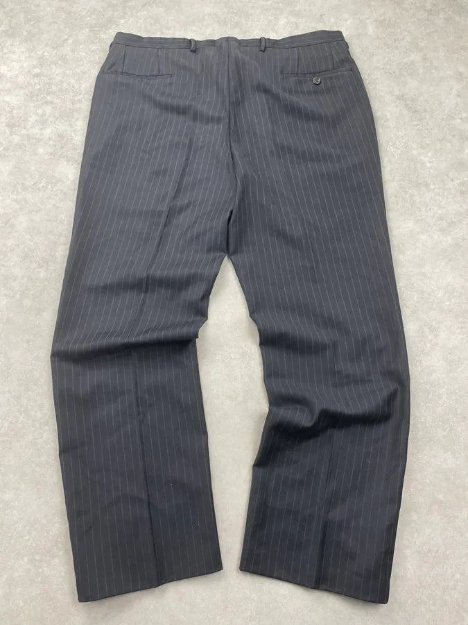 2000s Gucci Navy Wool Pinstriped Tailored Pants by Tom Ford iZWpotu 4