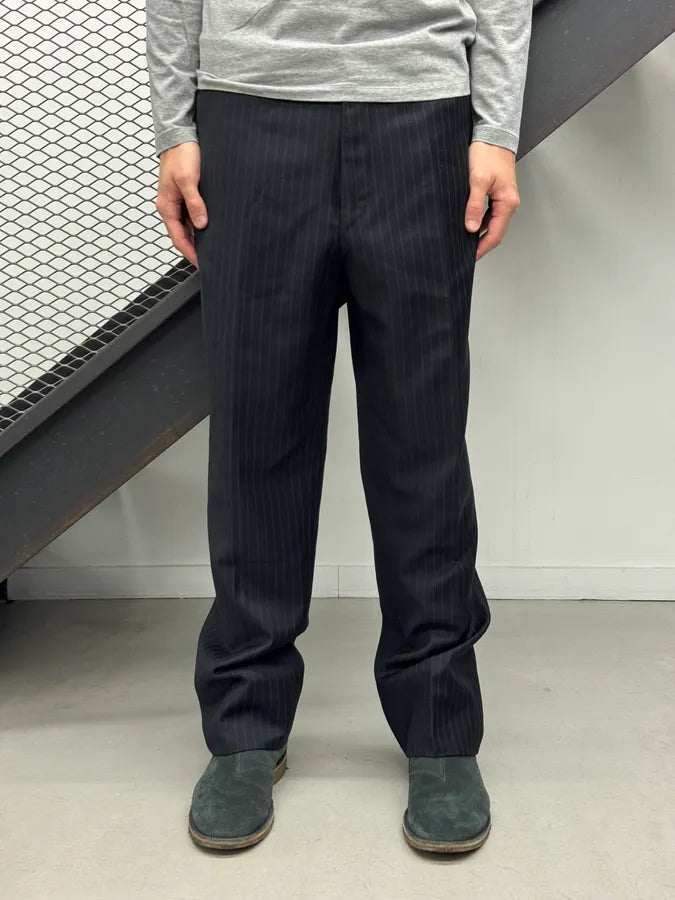 2000s Gucci Navy Wool Pinstriped Tailored Pants by Tom Ford iZWpotu 0