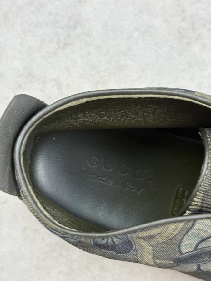 Gucci Olive Canvas Floral High Sneakers LJNWJOg 7