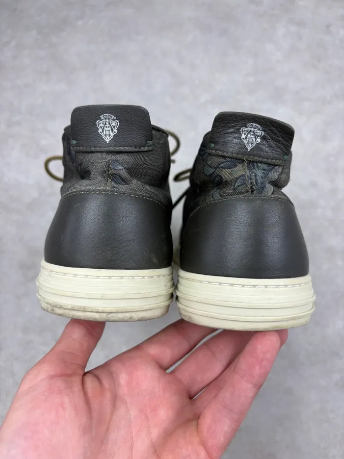 Gucci Olive Canvas Floral High Sneakers LJNWJOg 5