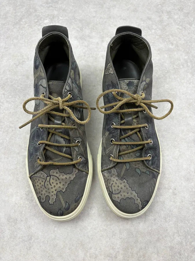 Gucci Olive Canvas Floral High Sneakers LJNWJOg 1