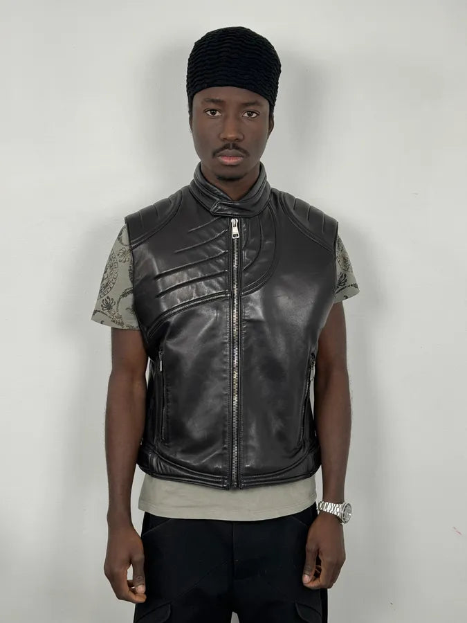 FW2000 Gucci Tornado Storm Padded Leather Vest by Tom Ford KgkHWNI 1