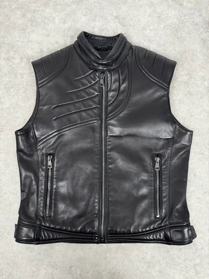 FW2000 Gucci Tornado Storm Padded Leather Vest by Tom Ford KgkHWNI 0