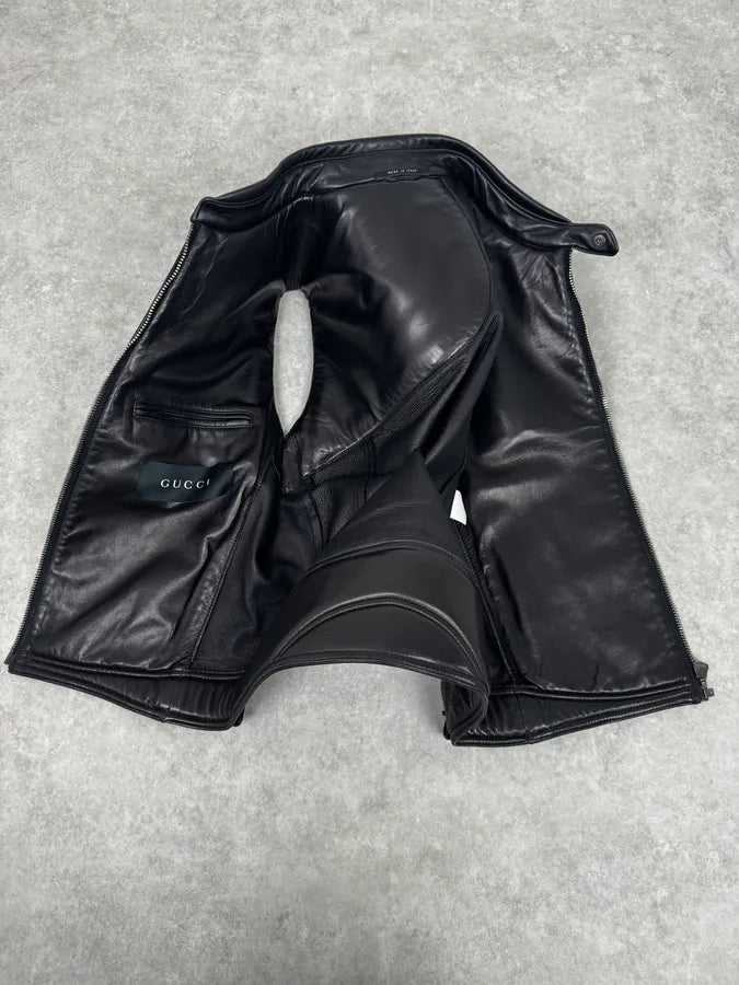 FW2000 Gucci Tornado Storm Padded Leather Vest by Tom Ford KgkHWNI 6