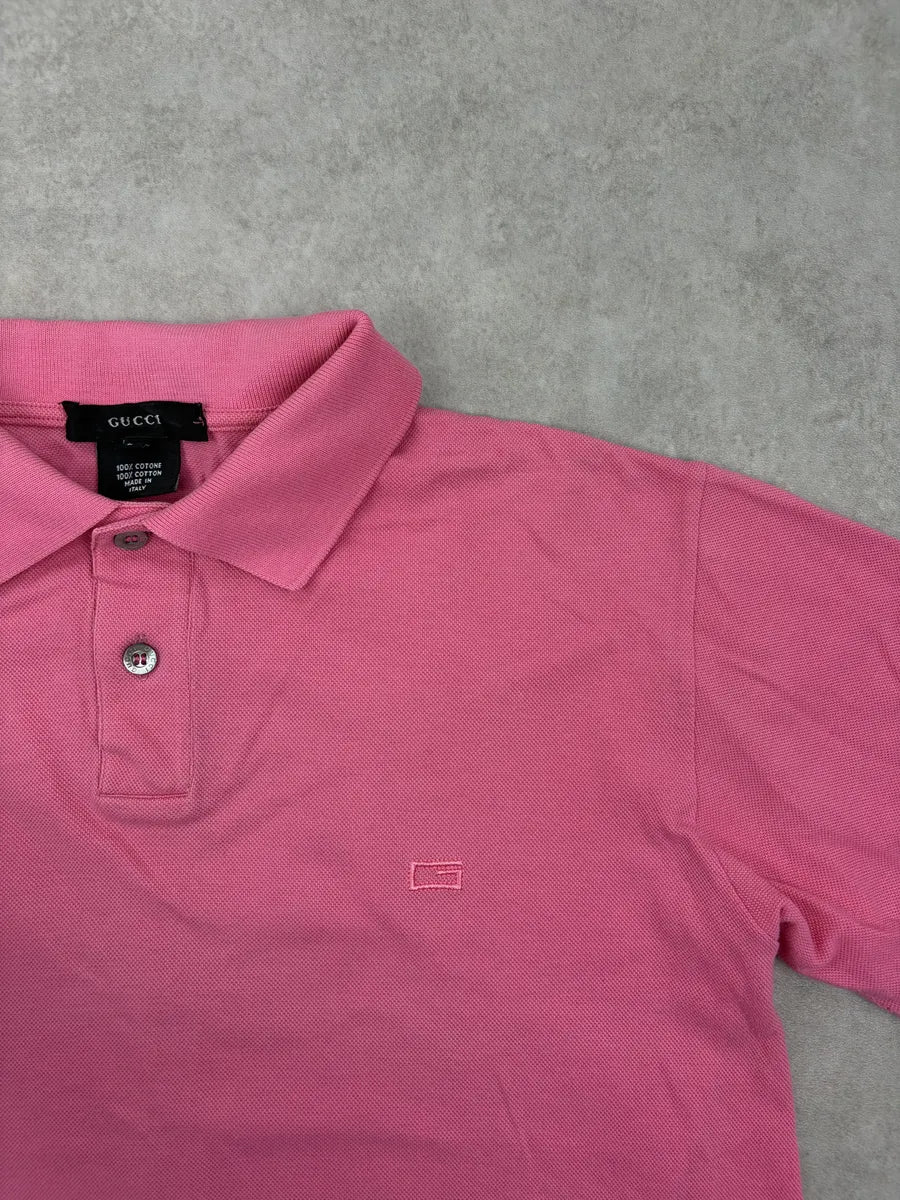 2000s Gucci Pink Cropped Polo Shirt iDojGOg 4