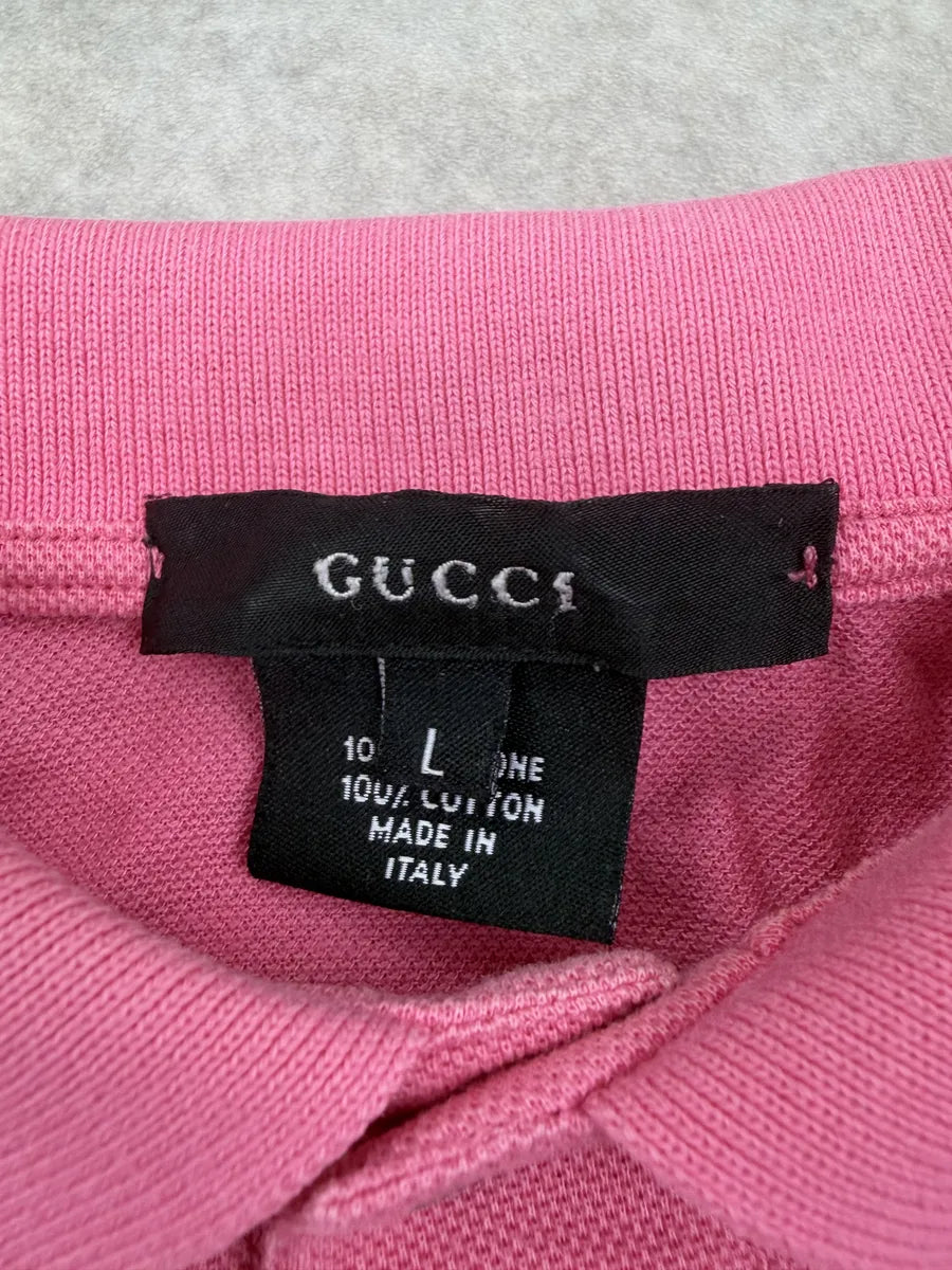 2000s Gucci Pink Cropped Polo Shirt iDojGOg 5
