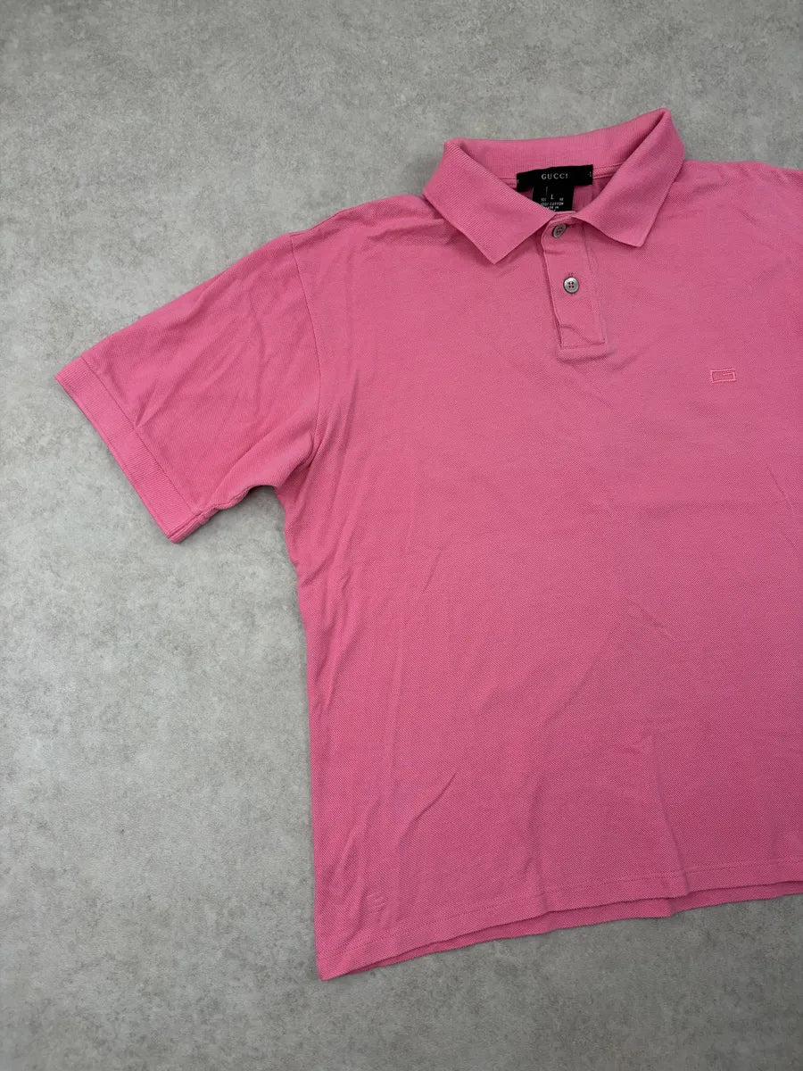 2000s Gucci Pink Cropped Polo Shirt iDojGOg 3