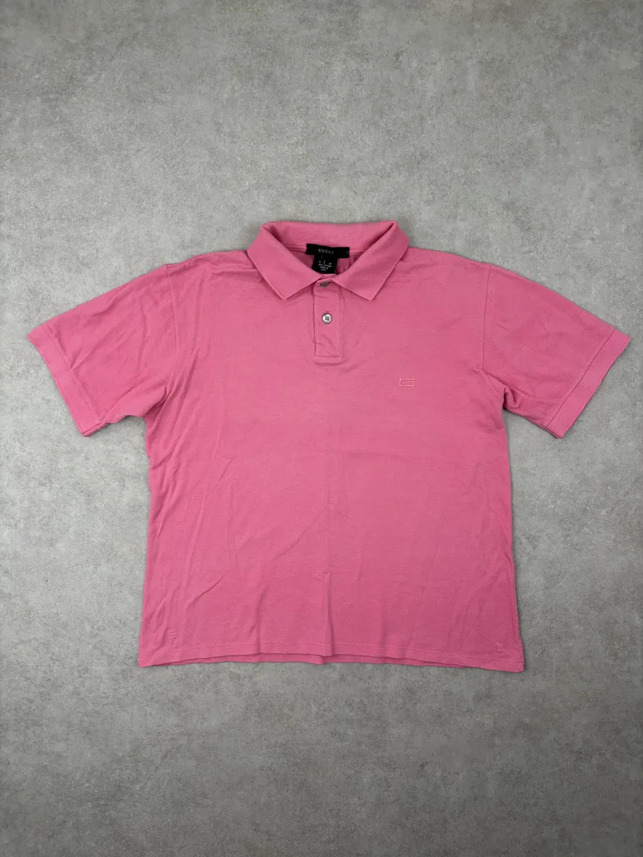 2000s Gucci Pink Cropped Polo Shirt iDojGOg 0