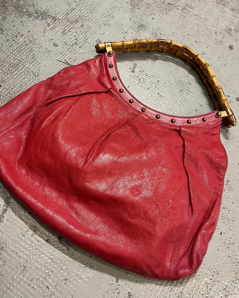 Gucci Pink Leather Bamboo Handle Shoulder Bag WbSOTNF 3