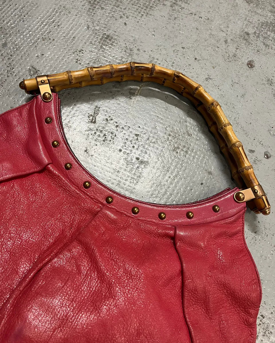 Gucci Pink Leather Bamboo Handle Shoulder Bag WbSOTNF 4