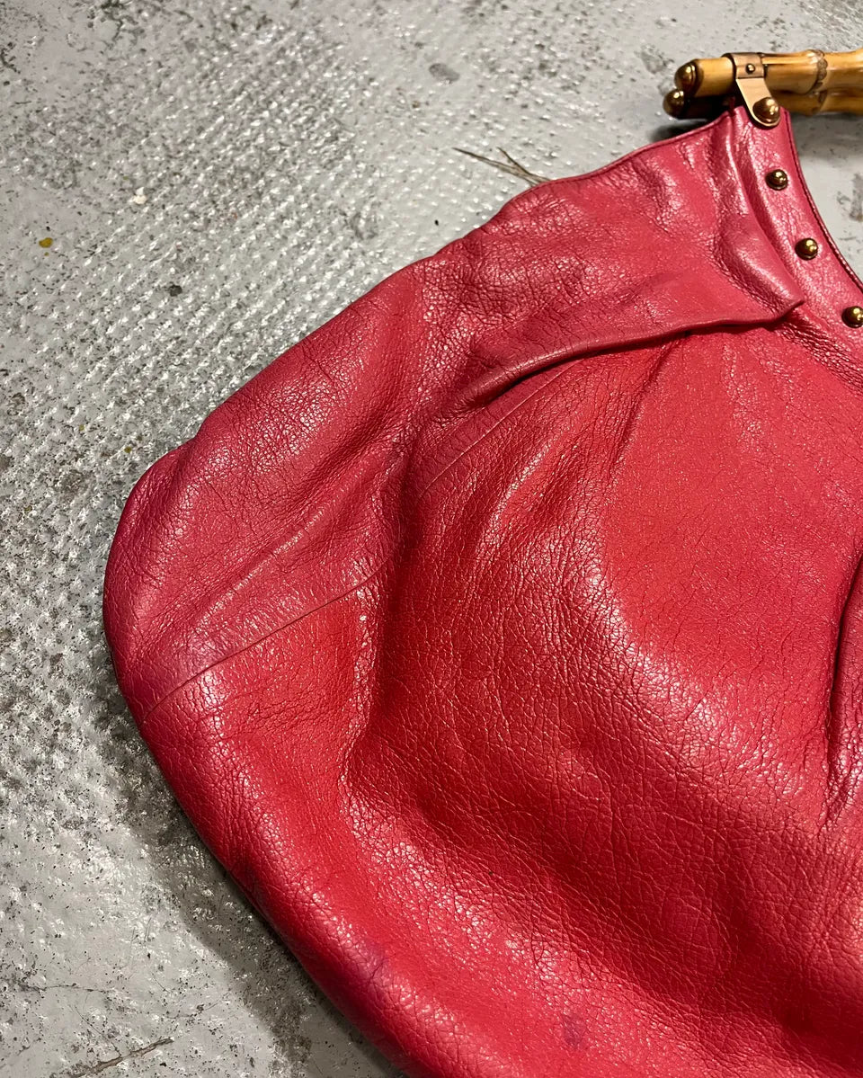 Gucci Pink Leather Bamboo Handle Shoulder Bag WbSOTNF 5