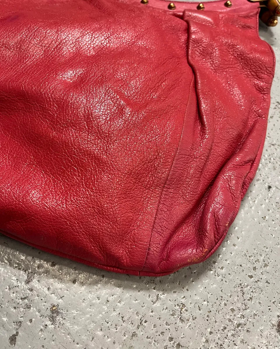 Gucci Pink Leather Bamboo Handle Shoulder Bag WbSOTNF 6