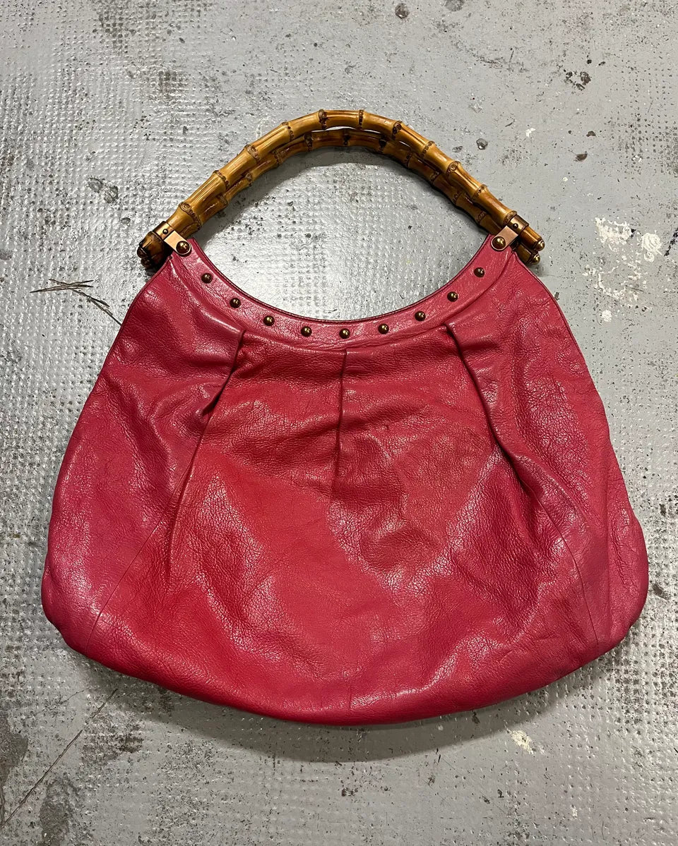 Gucci Pink Leather Bamboo Handle Shoulder Bag WbSOTNF 7