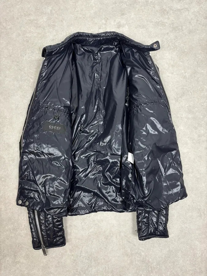 2000s Gucci Navy Light Puffer Jacket kcuXSth 6