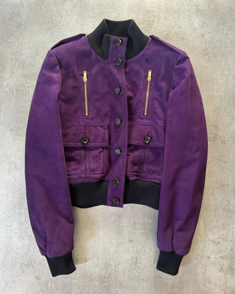 AW2009 Gucci Purple Madonna Leather Jacket by Frida Giannini edWXMJb 0