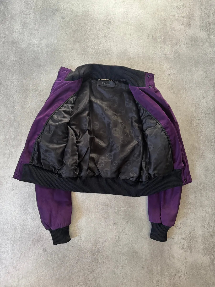 AW2009 Gucci Purple Madonna Leather Jacket by Frida Giannini edWXMJb 6