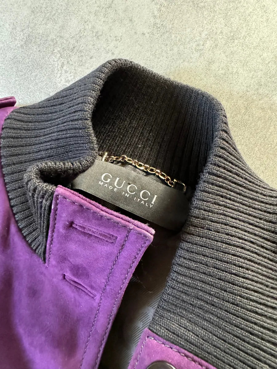 AW2009 Gucci Purple Madonna Leather Jacket by Frida Giannini edWXMJb 6
