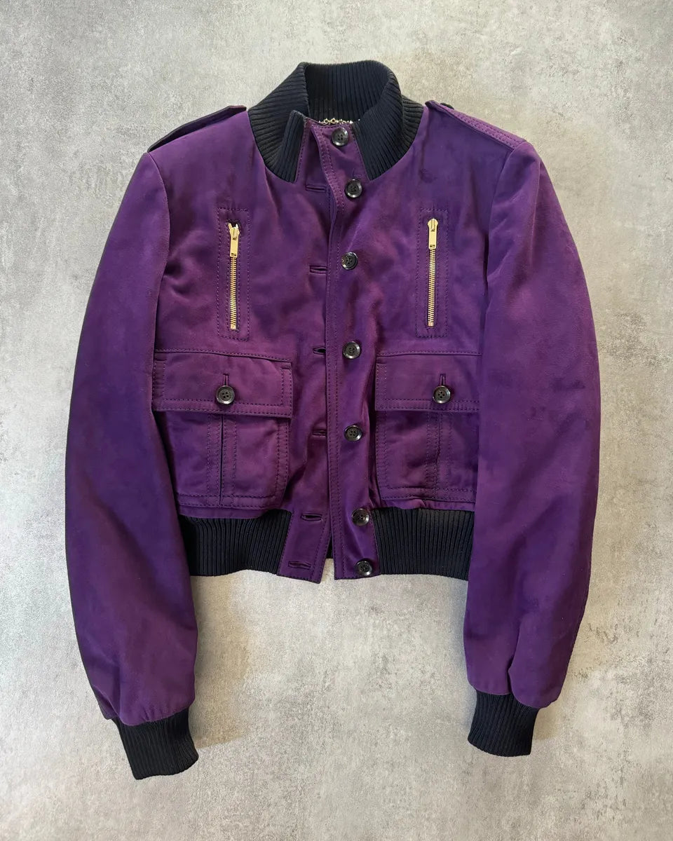 AW2009 Gucci Purple Madonna Leather Jacket by Frida Giannini edWXMJb 9