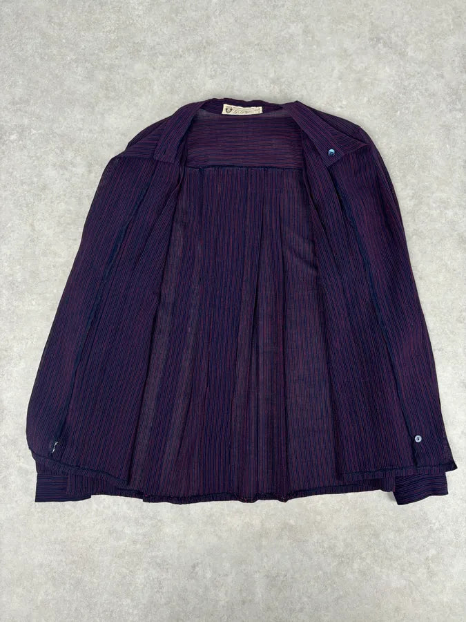 1990s Gucci Purple Wool Striped Shirt XtMOsUx 6