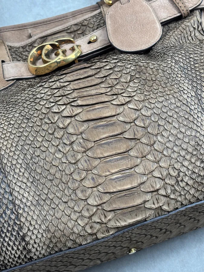 Gucci Brown GG Running Python Leather Bag cnCEKMx 10