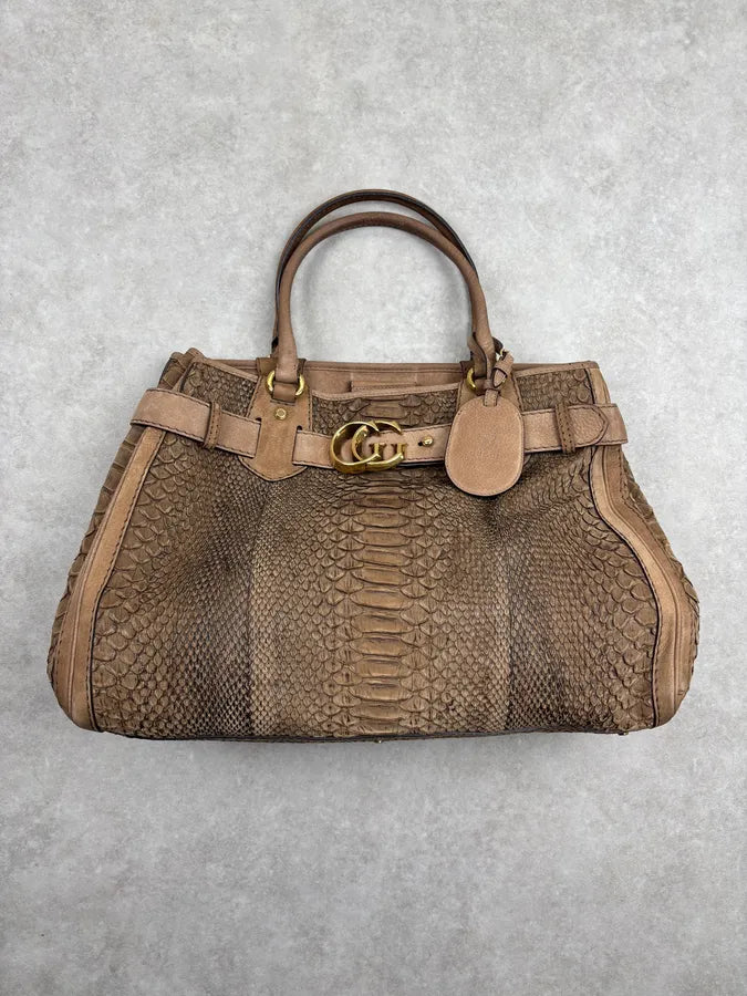 Gucci Brown GG Running Python Leather Bag cnCEKMx 4
