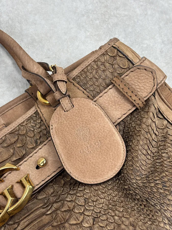Gucci Brown GG Running Python Leather Bag cnCEKMx 8