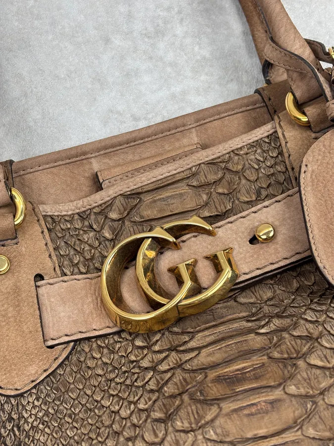 Gucci Brown GG Running Python Leather Bag cnCEKMx 9
