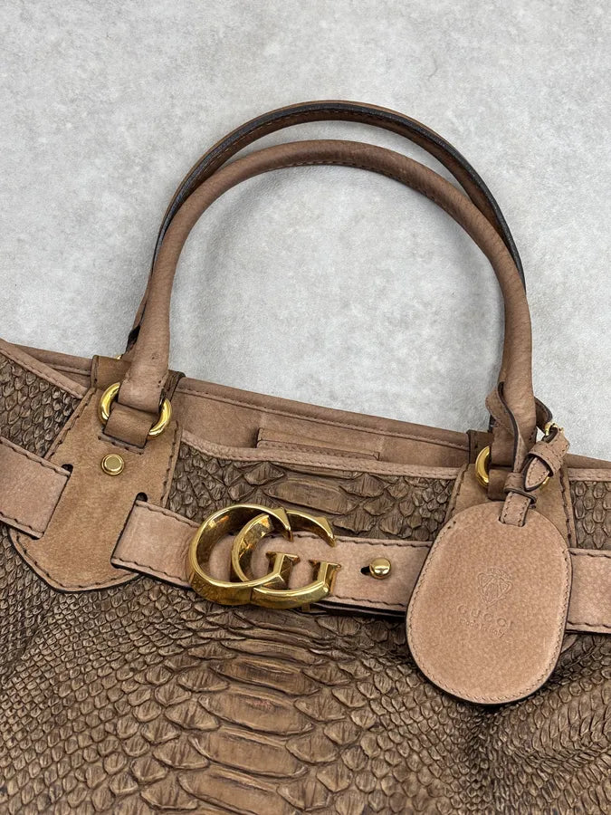 Gucci Brown GG Running Python Leather Bag cnCEKMx 5