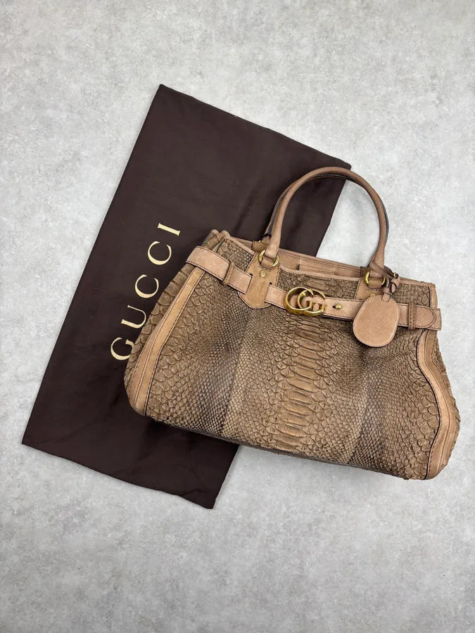 Gucci Brown GG Running Python Leather Bag cnCEKMx 3