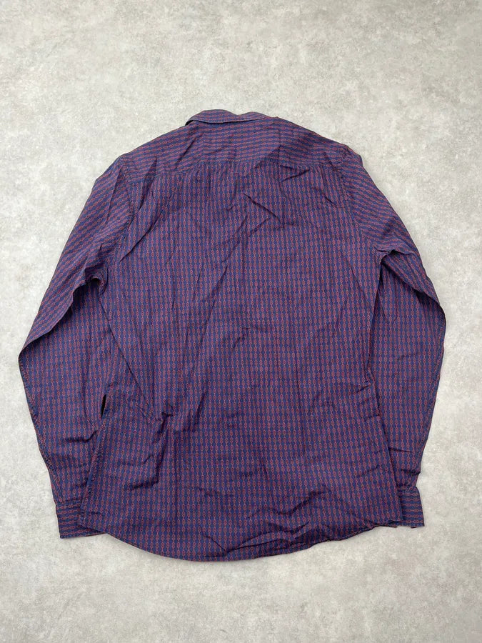 2010s Gucci Red & Navy Chain Link Shirt YvVYiRY 4