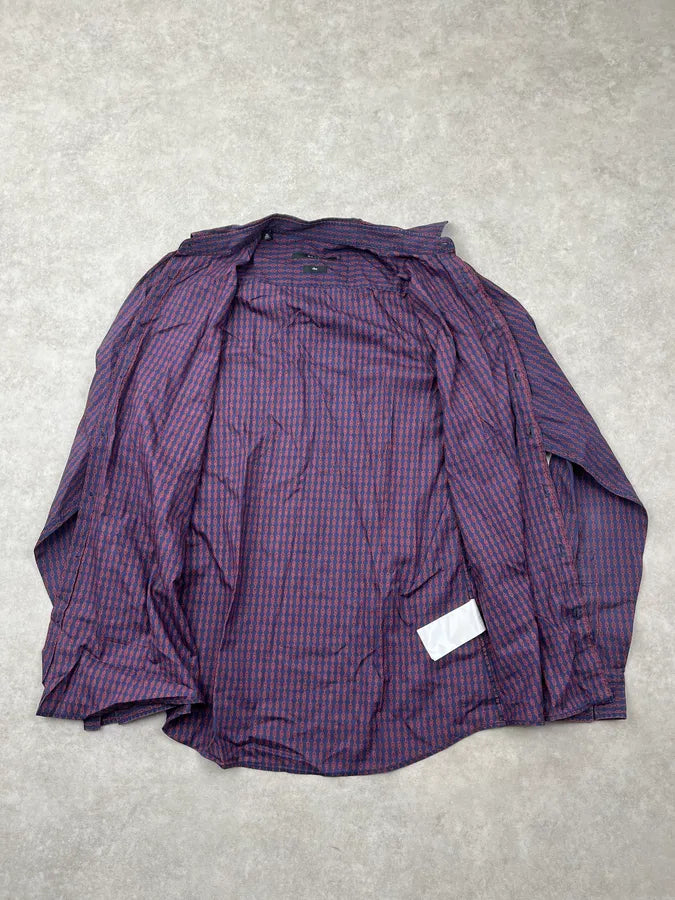 2010s Gucci Red & Navy Chain Link Shirt YvVYiRY 6