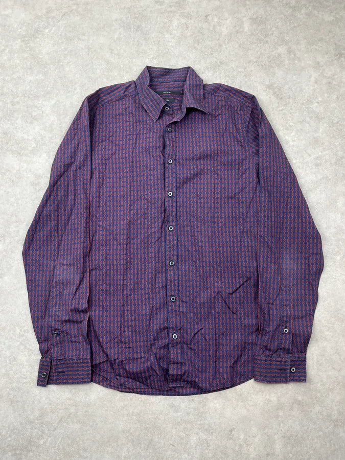 2010s Gucci Red & Navy Chain Link Shirt YvVYiRY 2