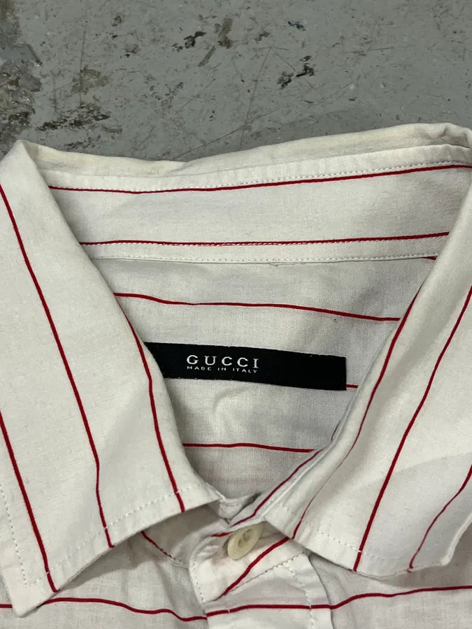 Gucci Red & White Striped Shirt mtAYZDk 6
