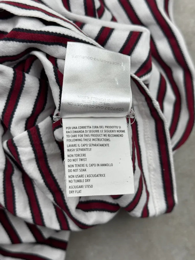 SS2008 Gucci Red Burgundy Cotton Striped Polo by Frida Giannini eZFQViZ 8