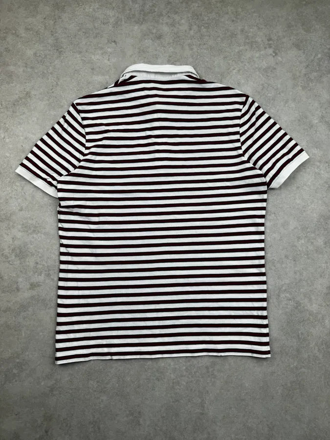 SS2008 Gucci Red Burgundy Cotton Striped Polo by Frida Giannini eZFQViZ 1